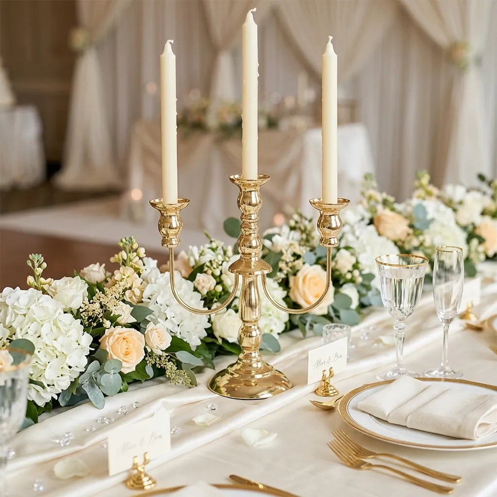 Chandelier Classique Doré Mariage Minimaliste
