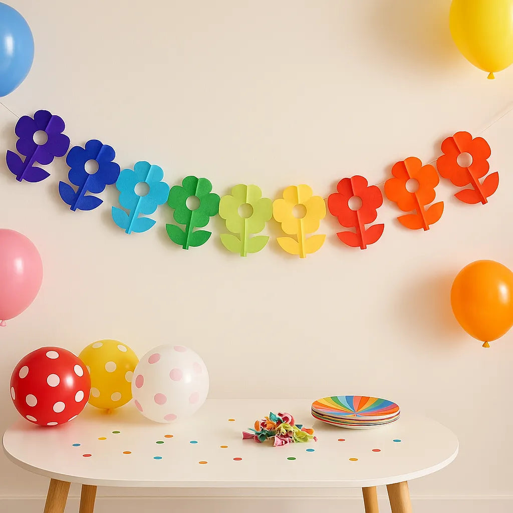 Guirlande Anniversaire en Papier Fleurs