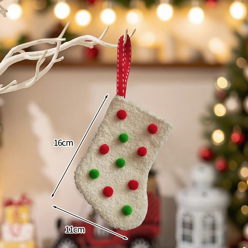 Chaussette Noël Décorative Blanche