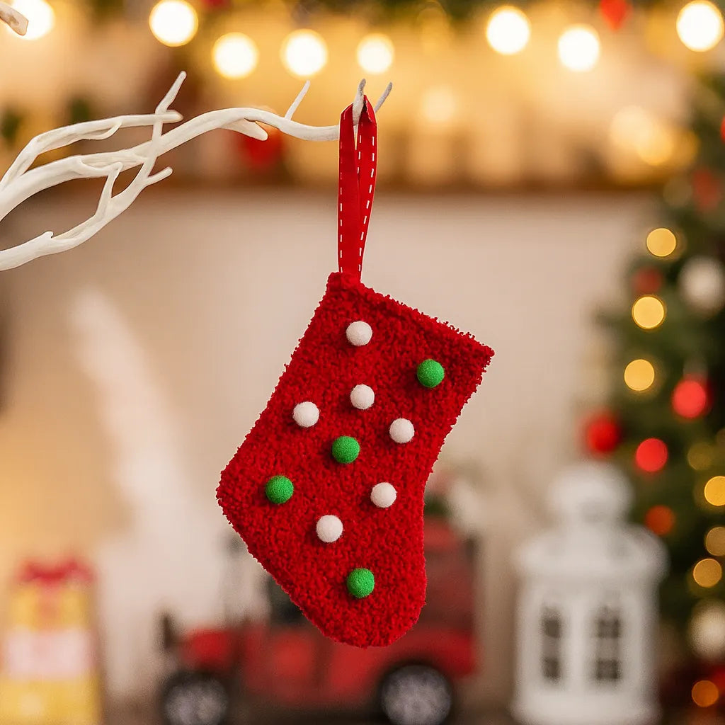 Chaussette Noël Rouge Décorative.