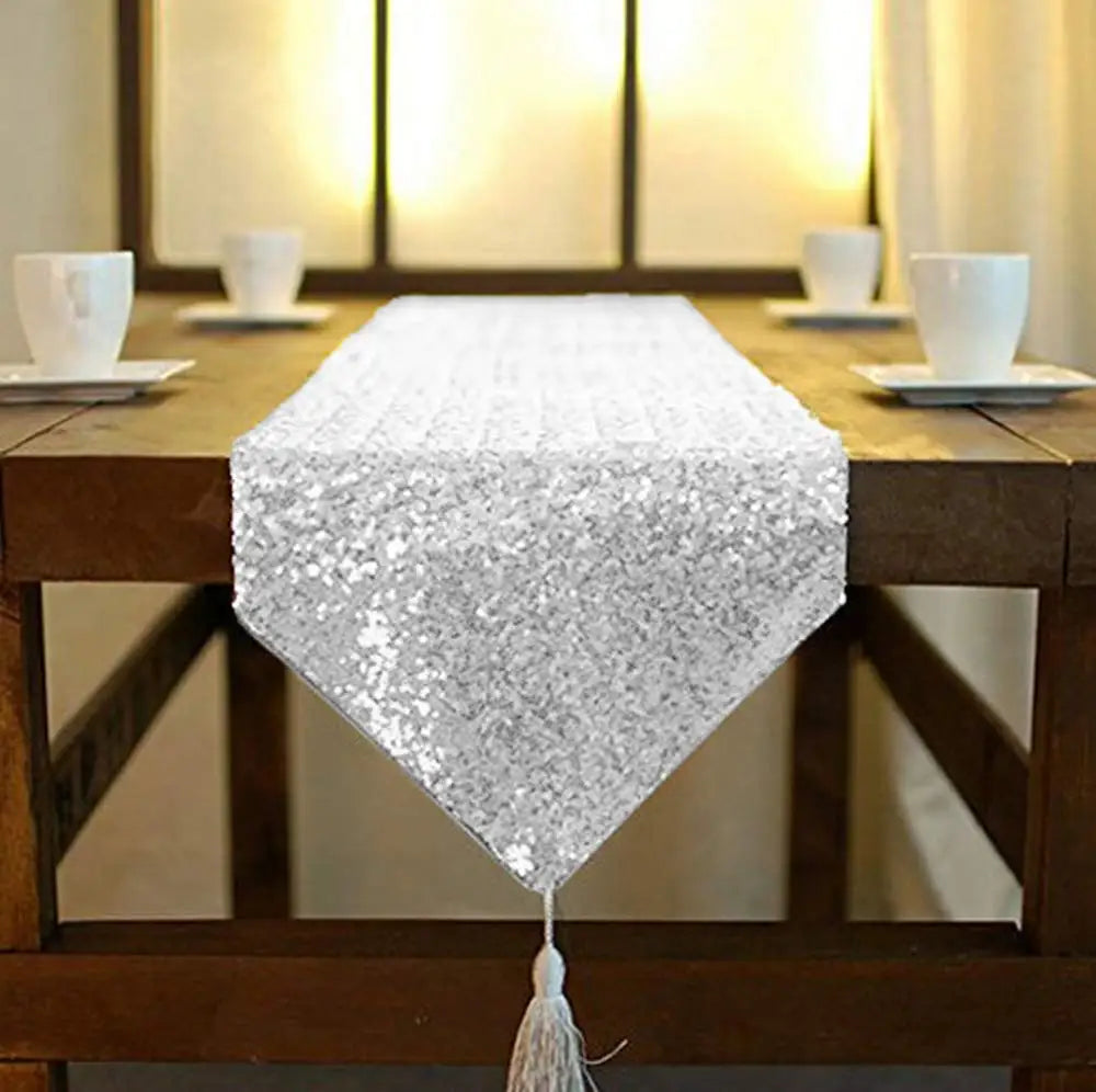 Chemin de Table Argenté Mariage Design