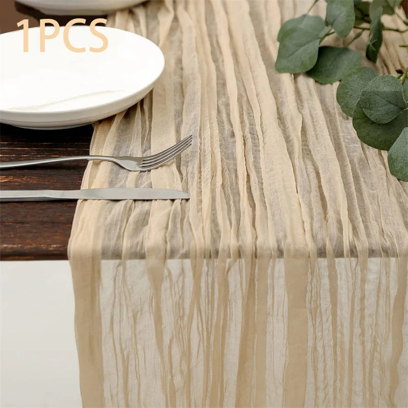 Chemin de Table Beige Mariage Raffiné