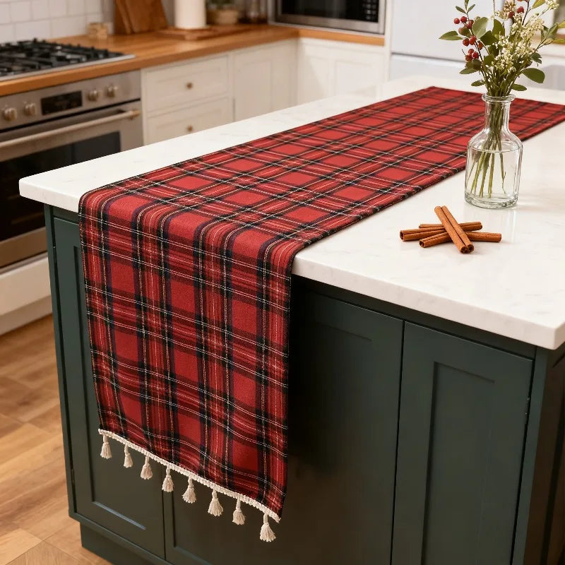 Chemin de Table Carreaux Rouge Simple