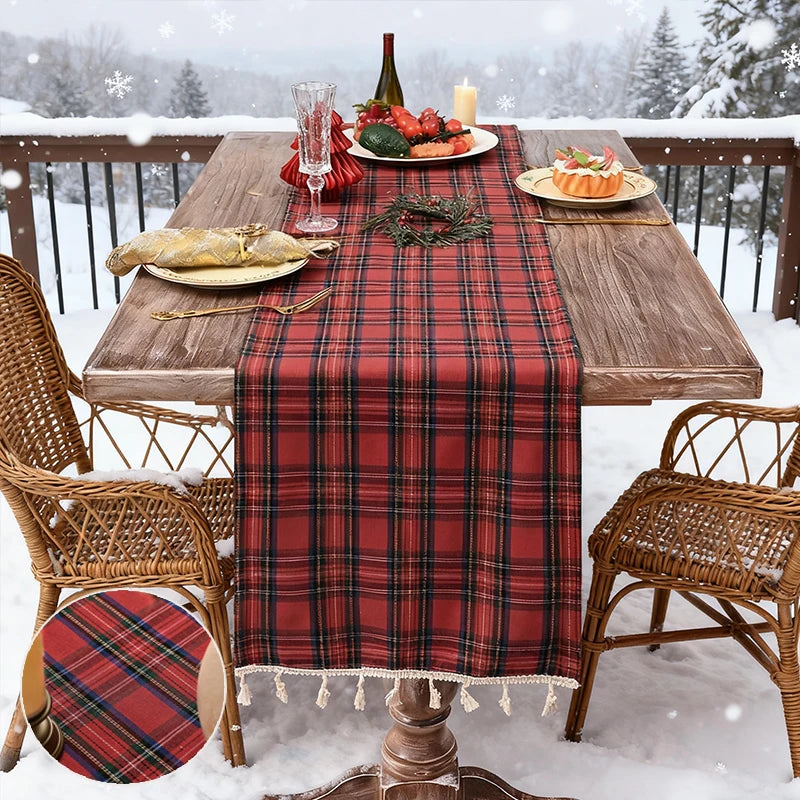Chemin de Table Carreaux Rouge Traditionnel
