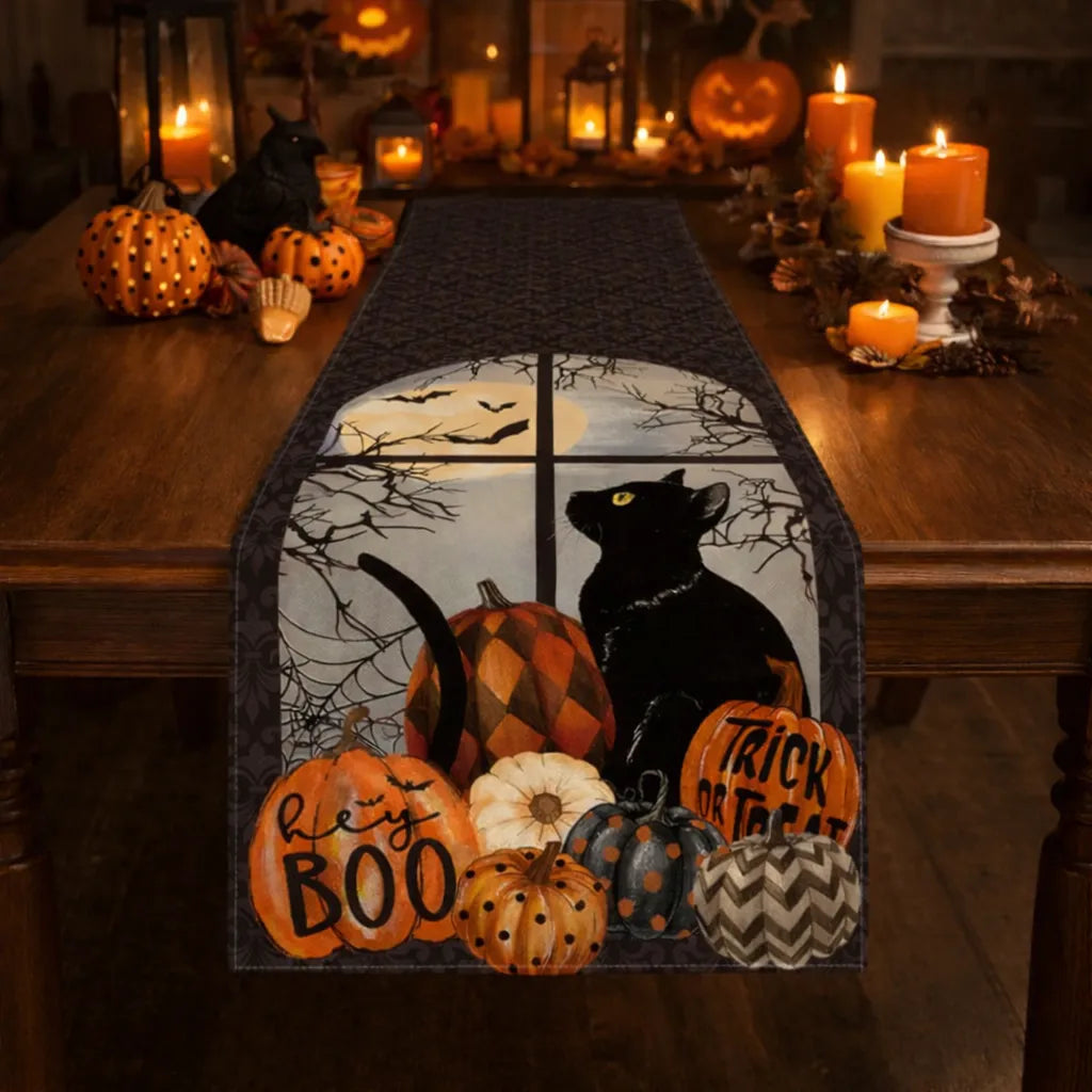 Chemin de Table Chat en Lin