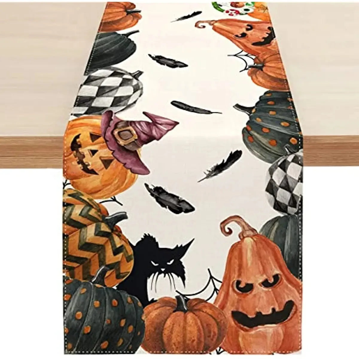 Chemin de Table Citrouilles Effrayantes expressif