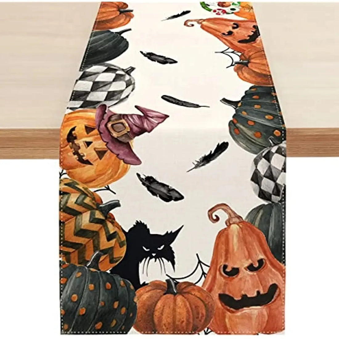 Chemin de Table Citrouilles Effrayantes expressif