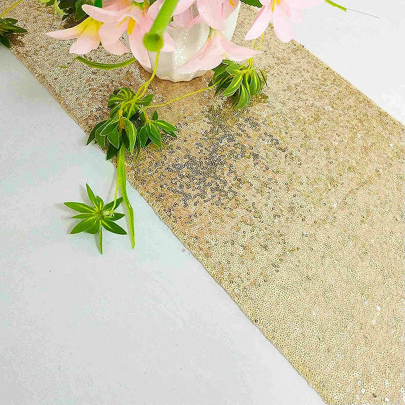 Chemin de Table Doré Mariage Chic