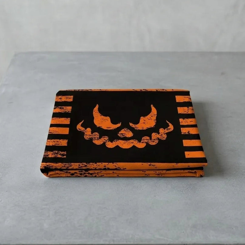 Chemin de Table Effrayant Orange et Noir Unique