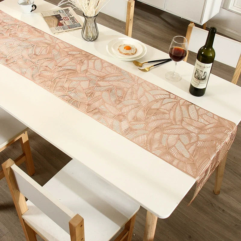 Chemin de Table Feuillage Rose Gold Chic