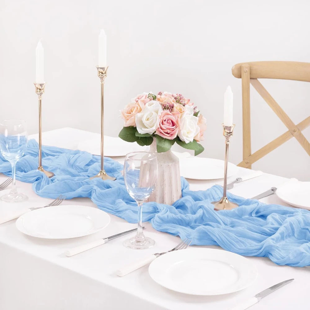 Chemin de Table Gaze de Coton Mariage Durable