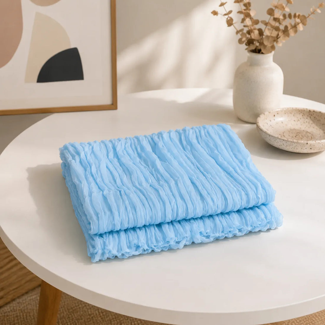Chemin de Table Gaze de Coton Mariage Moderne