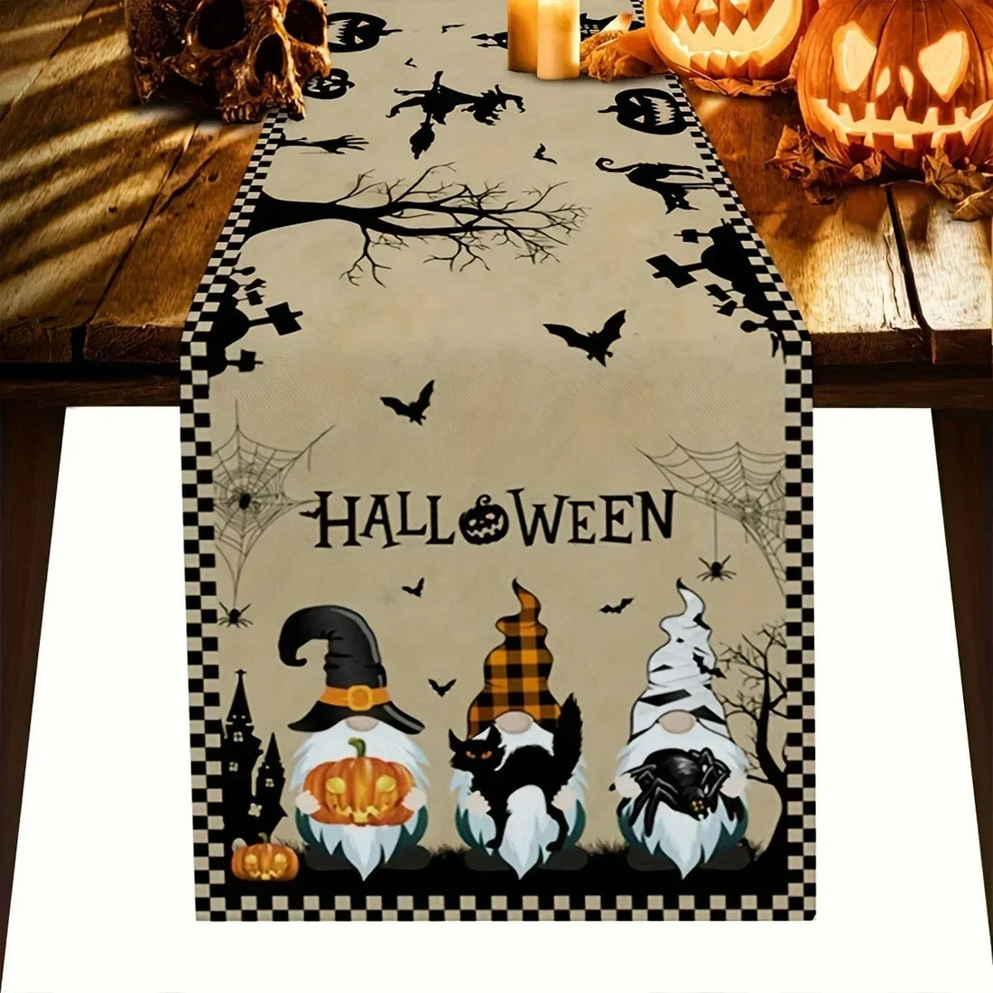 Chemin de Table Halloween Beige Chic