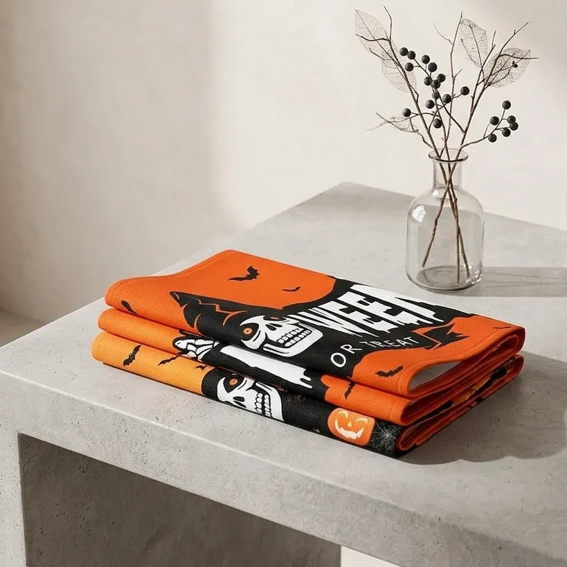 Chemin de Table Halloween Orange Design Unique