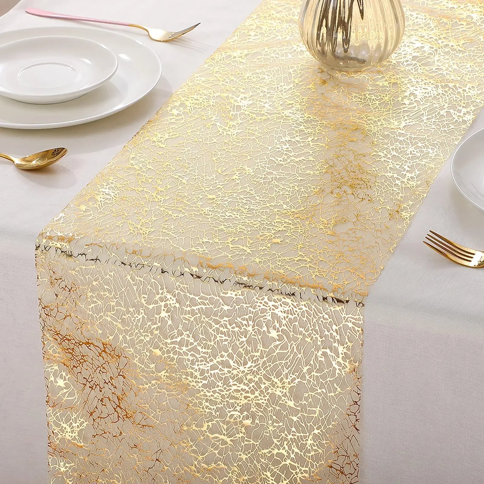 Chemin de Table Mariage Or Chic