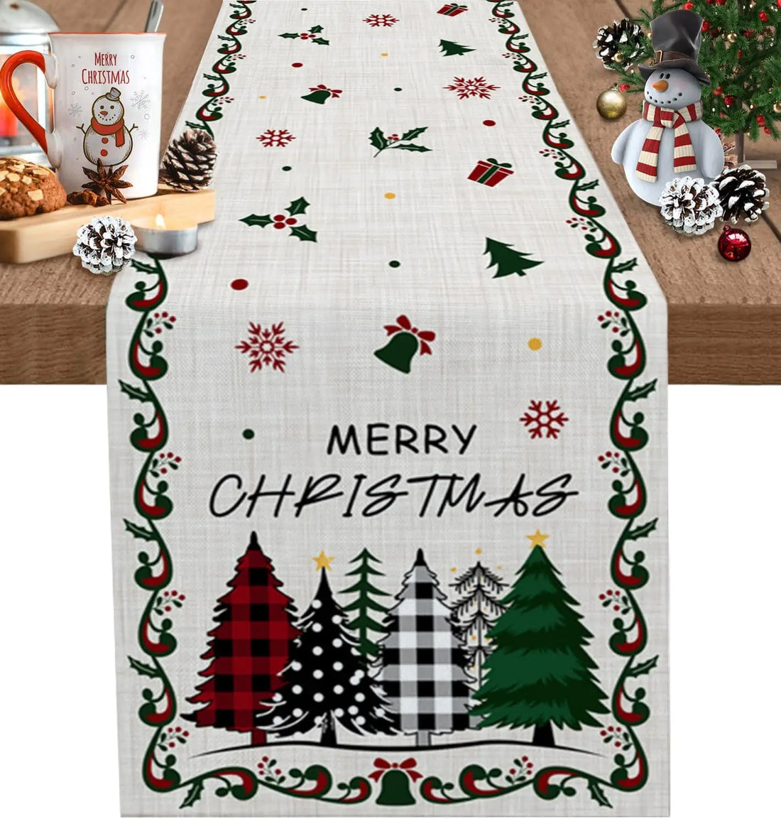 Chemin de Table Noël Blanc Design