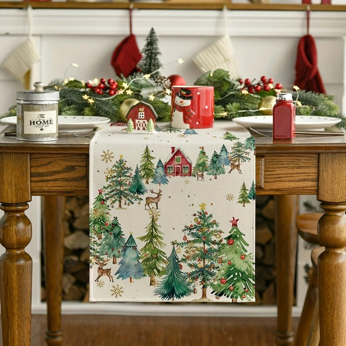Chemin de Table Noël Paysage d’Hiver Design