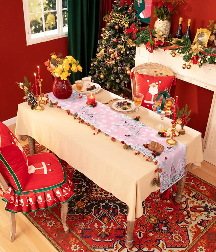 Chemin de Table Noël Rose Fantaisie