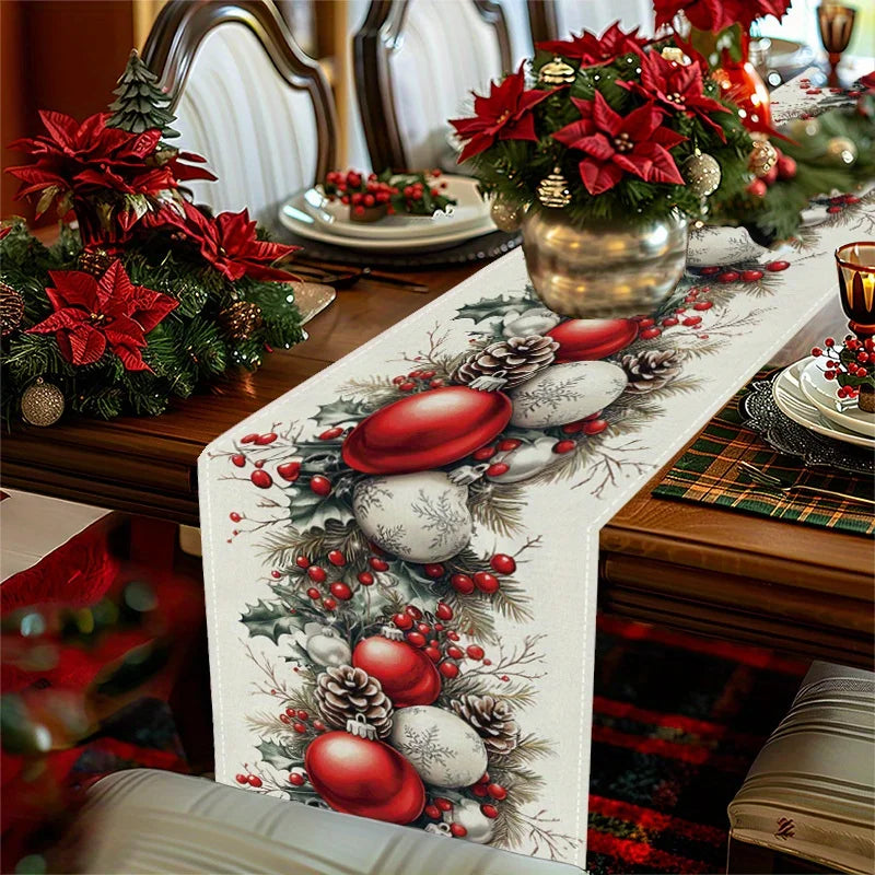 Chemin de Table Noël Rouge et Blanc