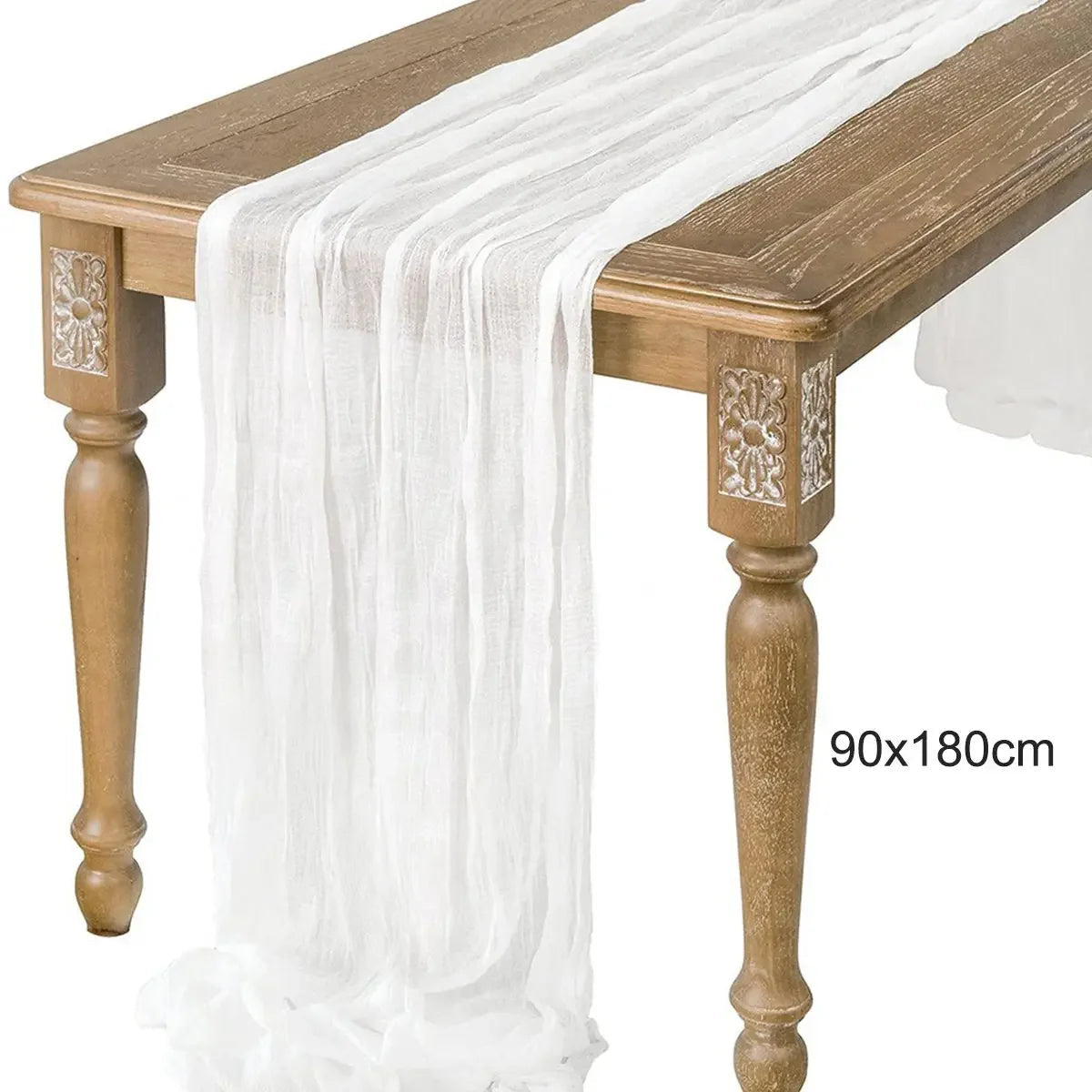 Chemin de Table Noël en Gaze Blanc