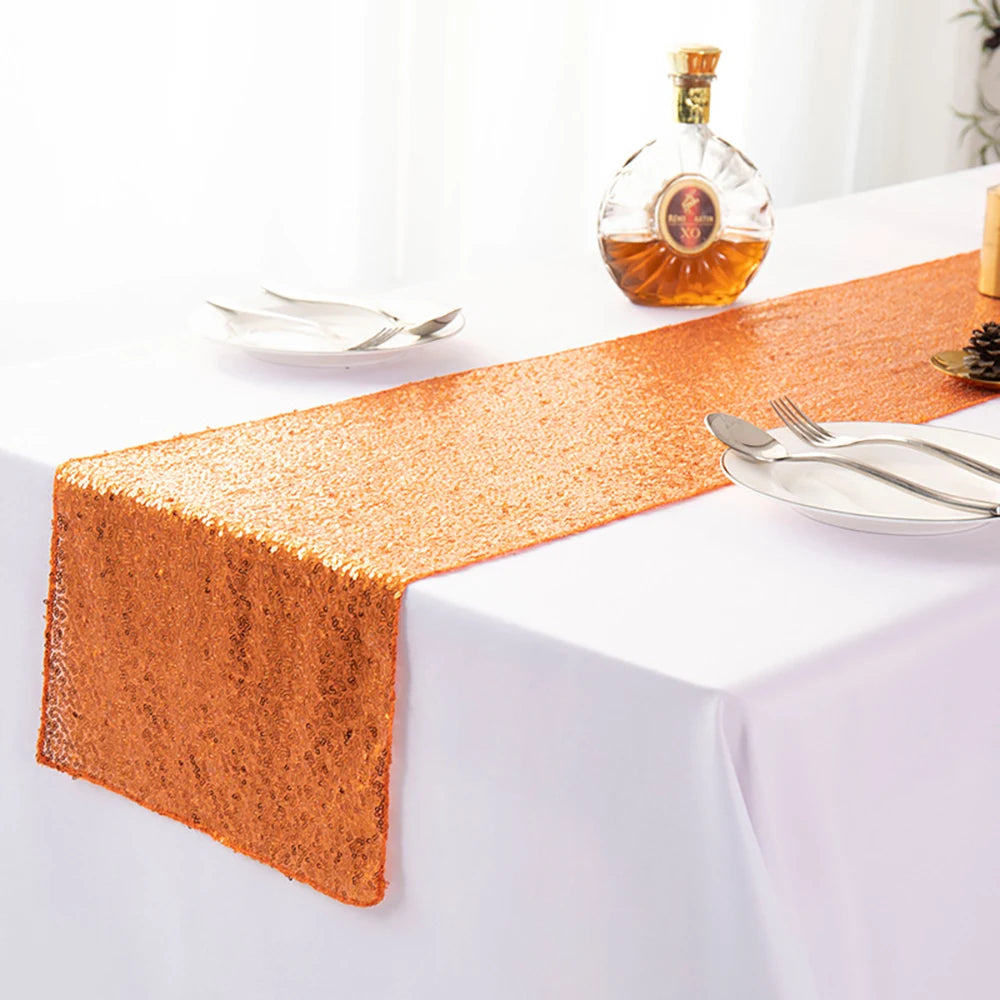 Chemin de Table Orange Pailletée Durable