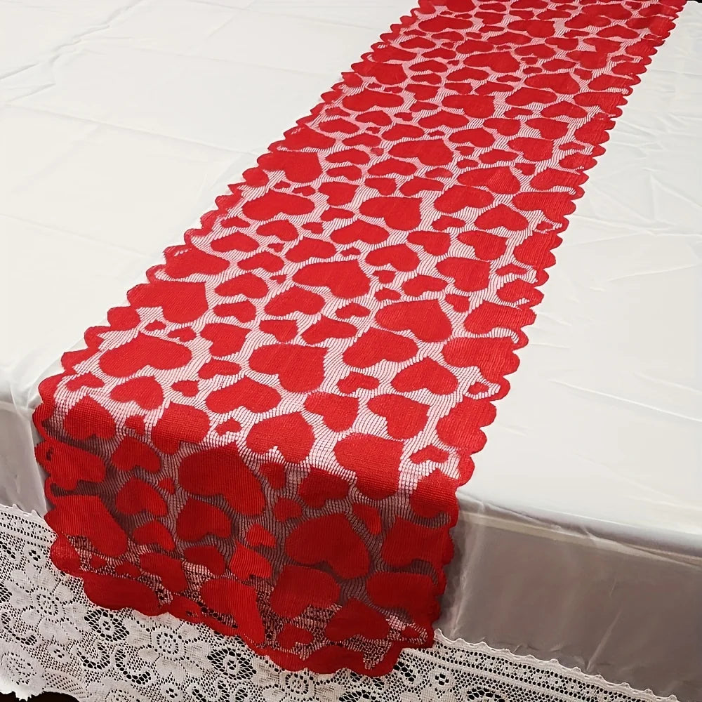 Chemin de Table Rouge Coeurs