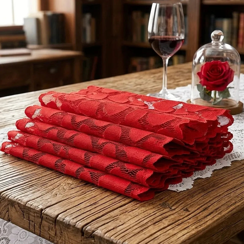 Chemin de Table Rouge Coeurs Unique