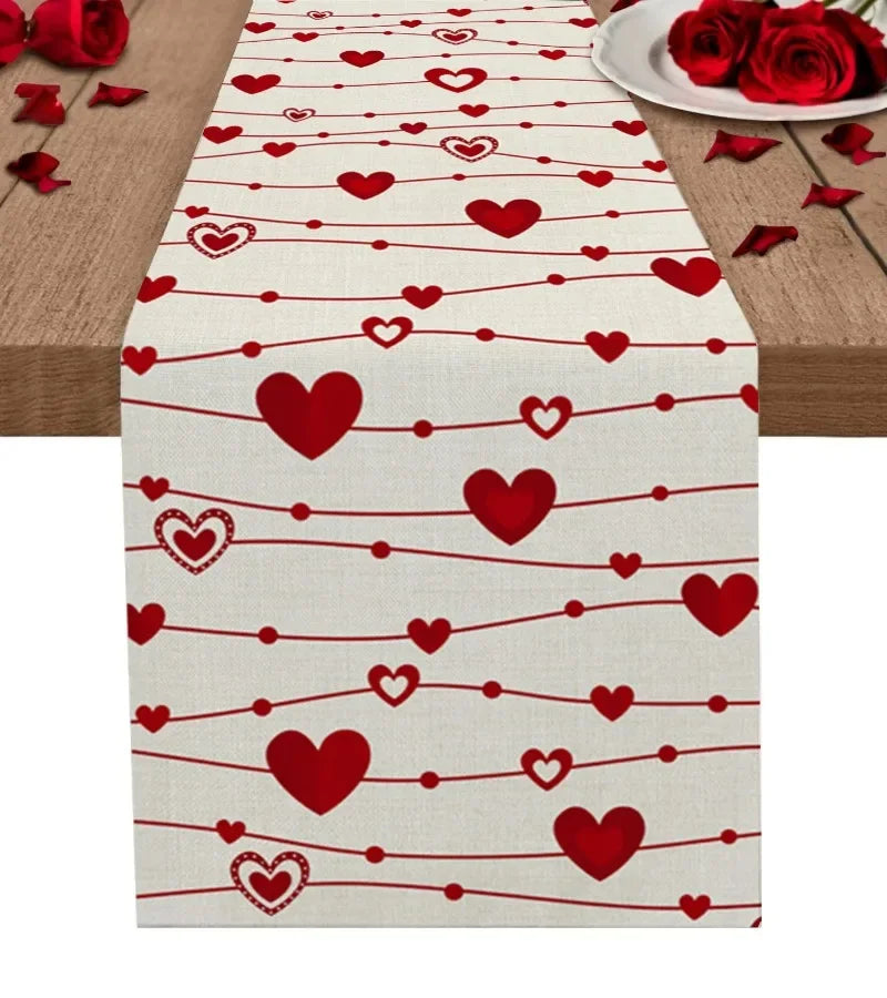 Chemin de Table Saint-Valentin en Lin