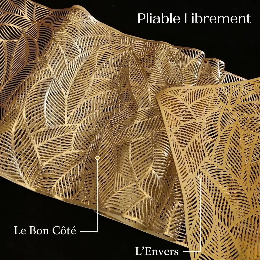 Chemin de Table en PVC Doré Moderne