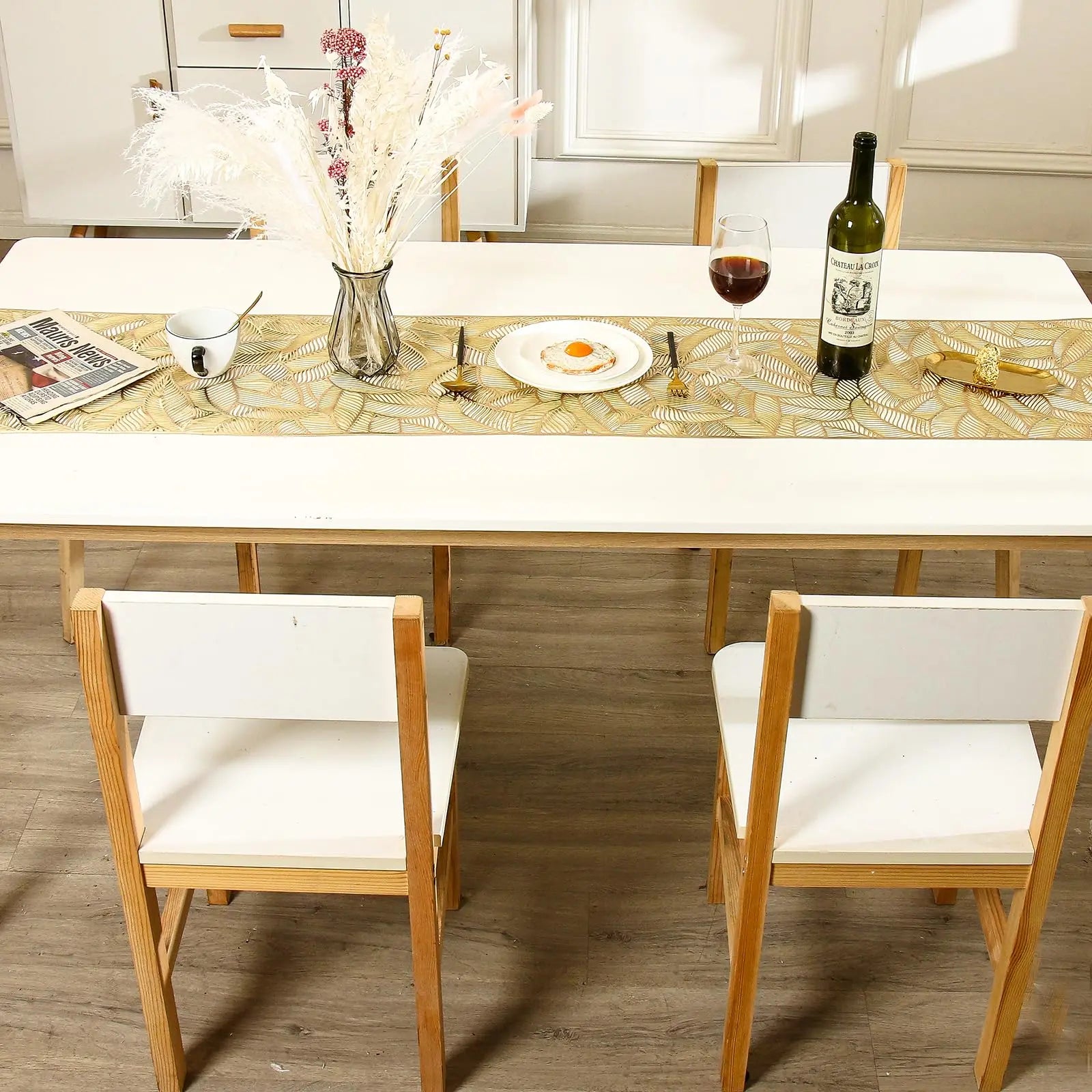 Chemin de Table en PVC Doré Raffiné