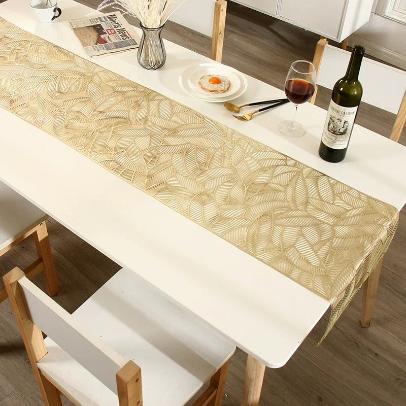 Chemin de Table en PVC Doré Unique