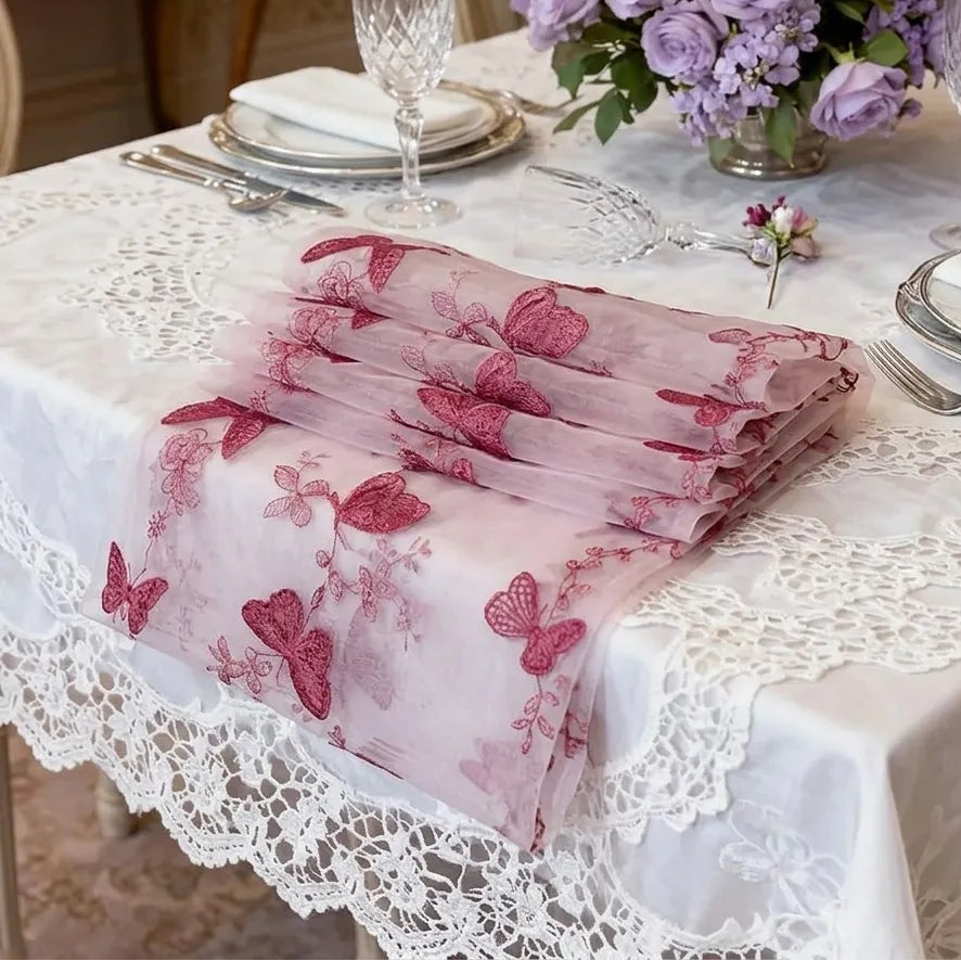 Chemin de Table en Tulle à Papillons Unique