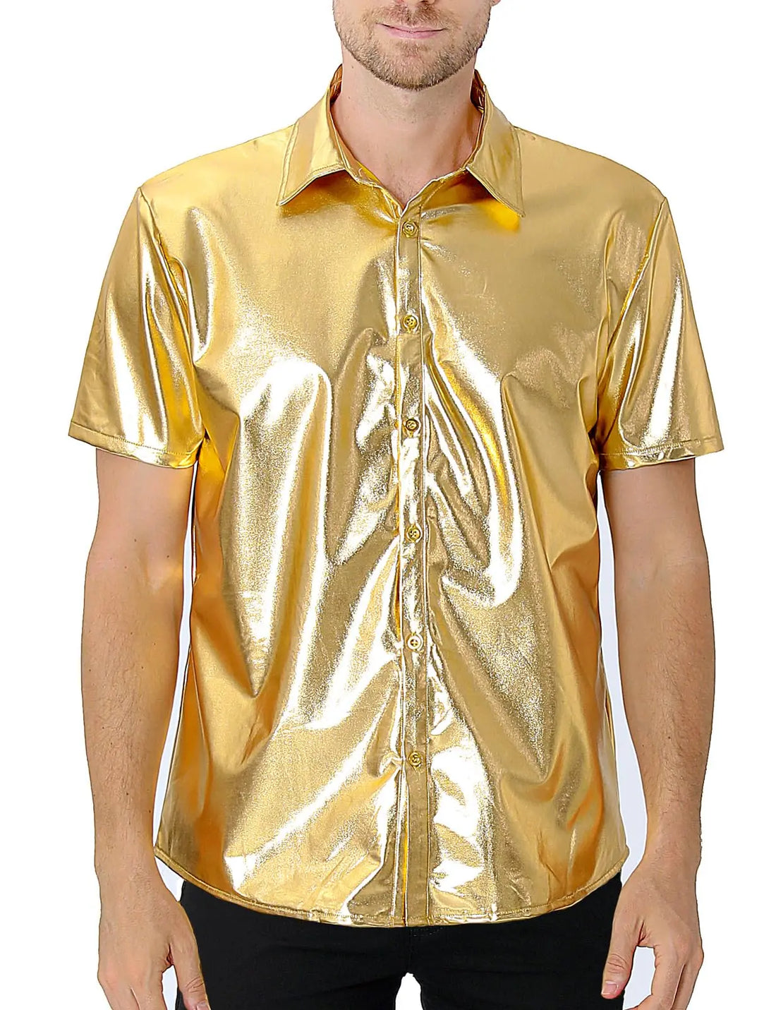 Chemise Disco Homme Dorée Chic