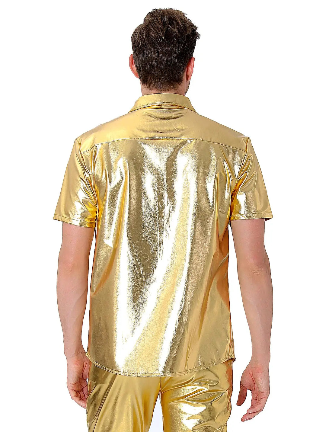 Chemise Disco Homme Dorée Scintillant Dos