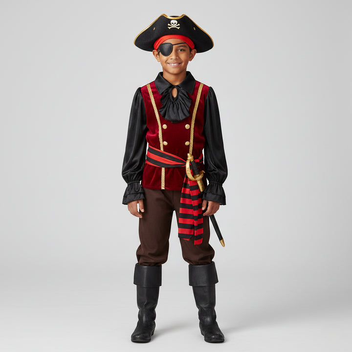Chemise Noire Pirate pour Enfant