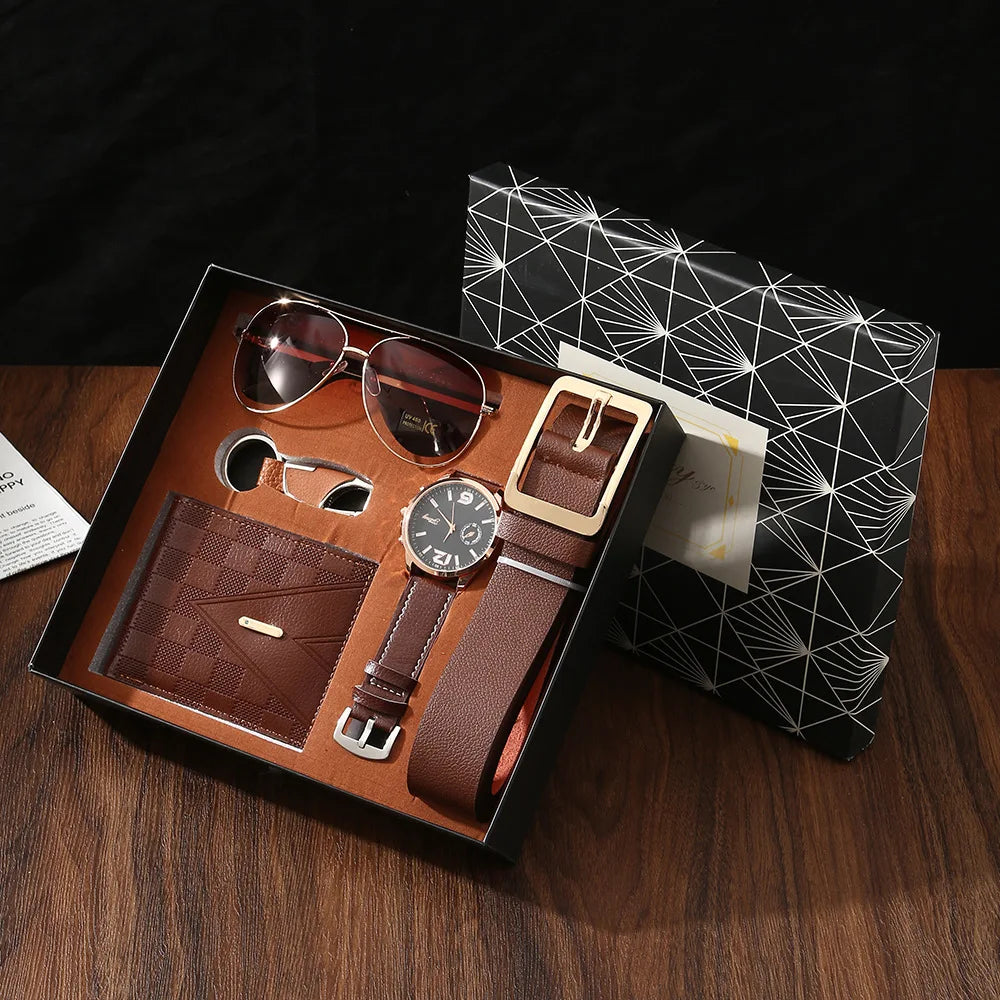 Coffret Cadeau Accessoires Homme Saint-Valentin Marron