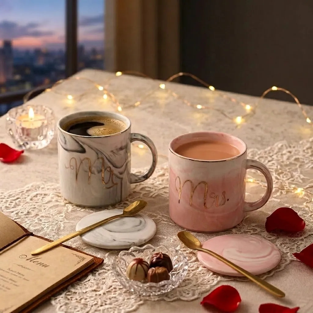 Coffret Mug Mrs & Mr Saint-Valentin Minimaliste
