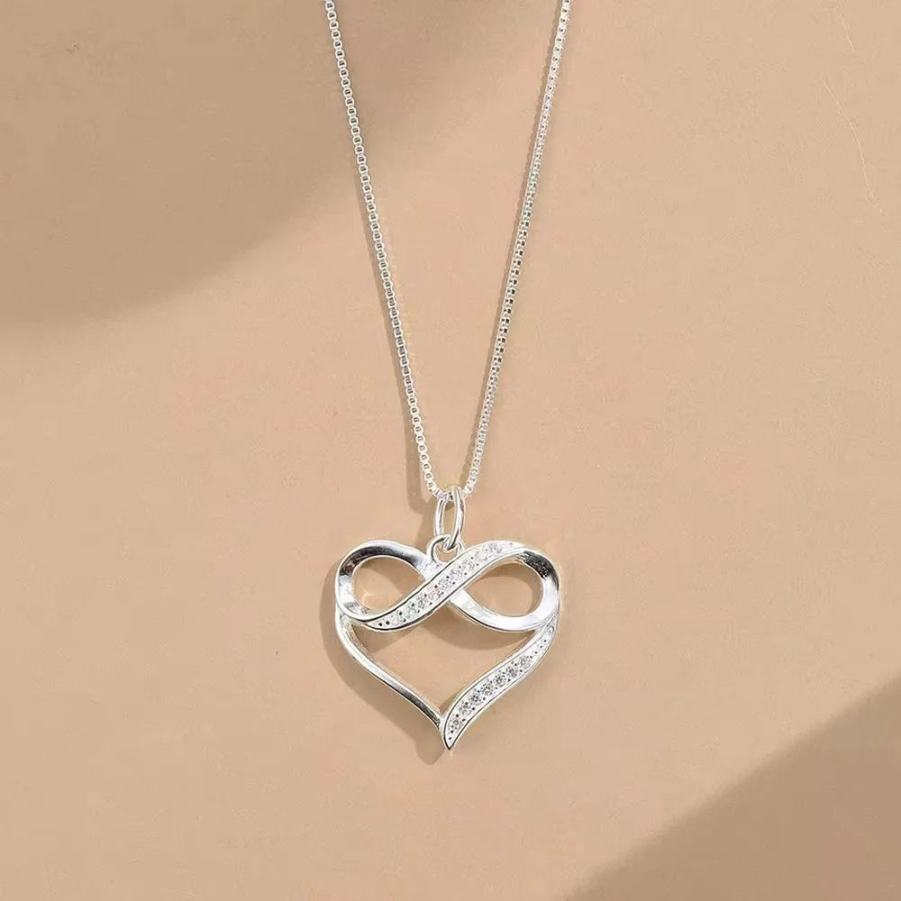 Collier Cœur Infini en Argent Beau