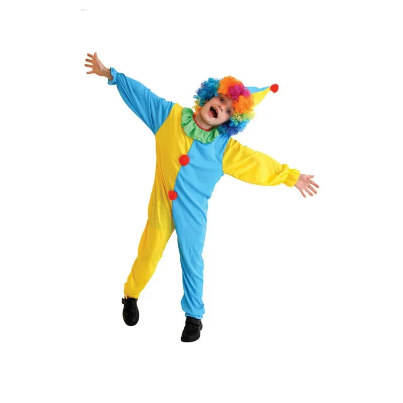Combinaison Clown Bleue et Jaune Drôle