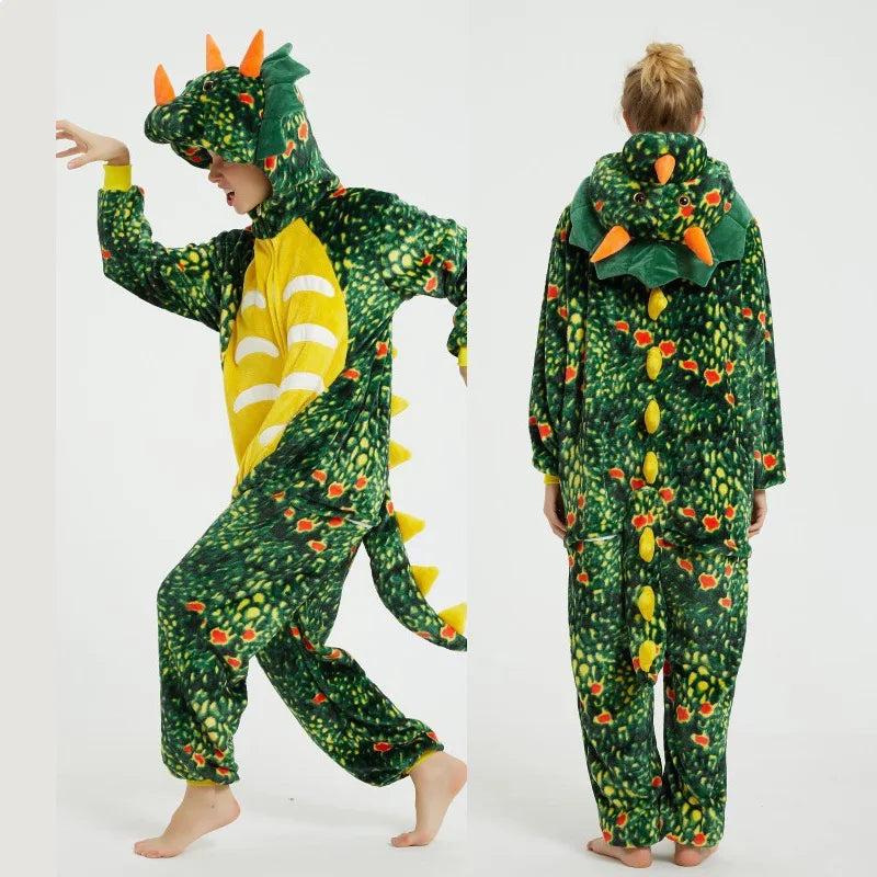 Combinaison Dinosaure Vert Adulte Confortable Original
