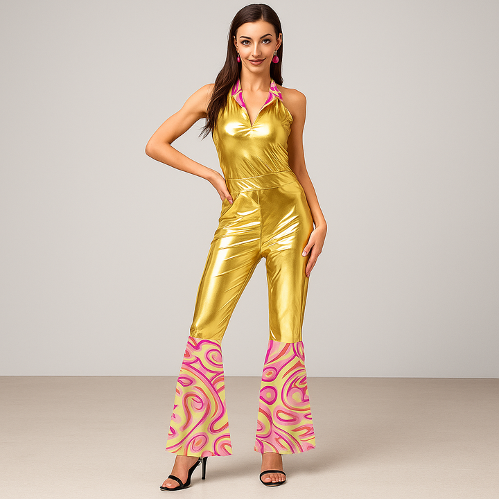 Combinaison Disco Rétro Dorée
