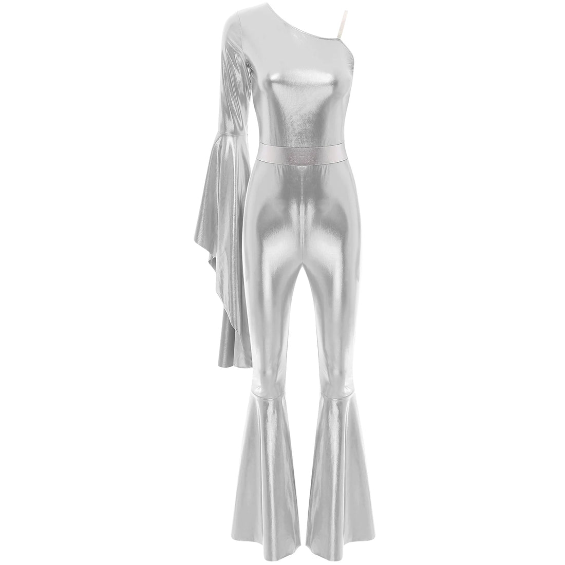Combinaison Femme Disco Argentée élégante 