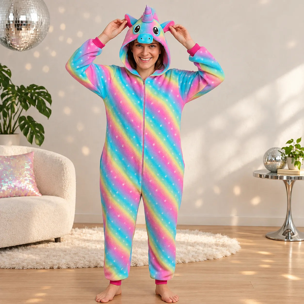 Combinaison Licorne Arc-en-ciel Pratique