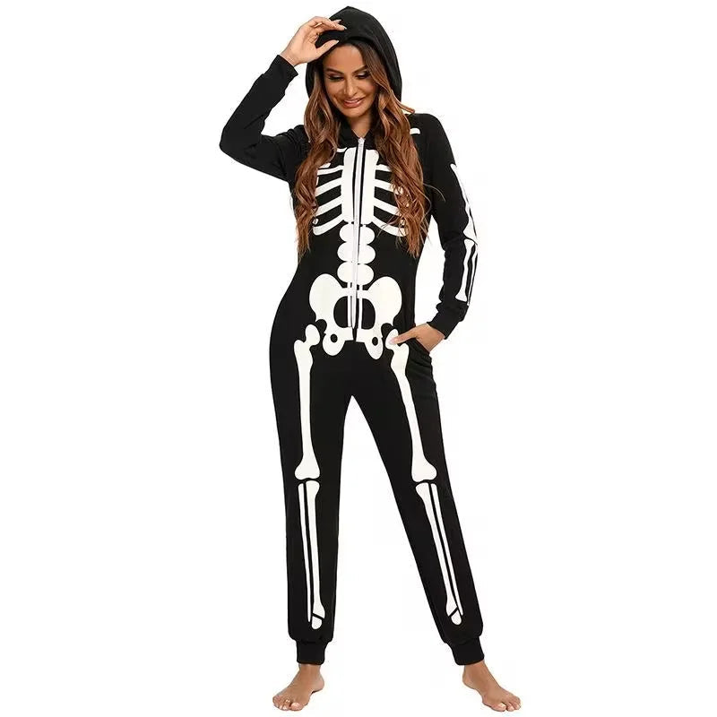 Combinaison Pyjama Famille Squelette Femme
