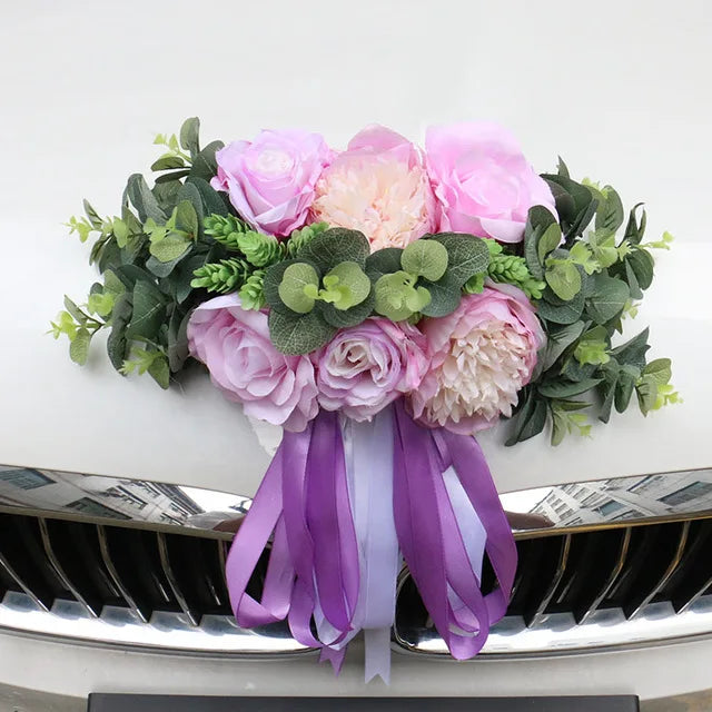 Composition de Fleurs Violettes Pour Capot Voiture sublime