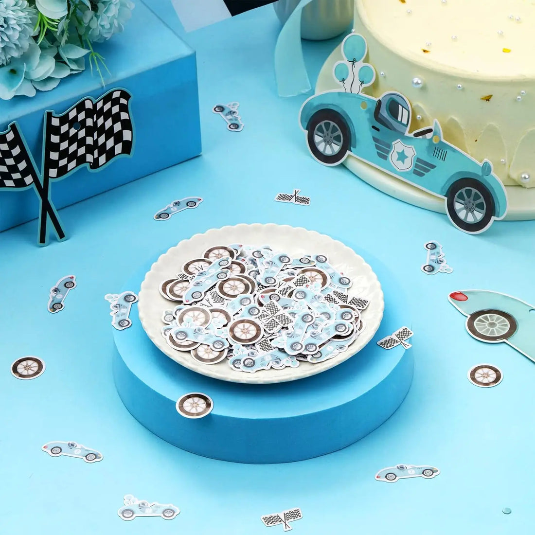 Confetti Voiture de Course Vintage Design