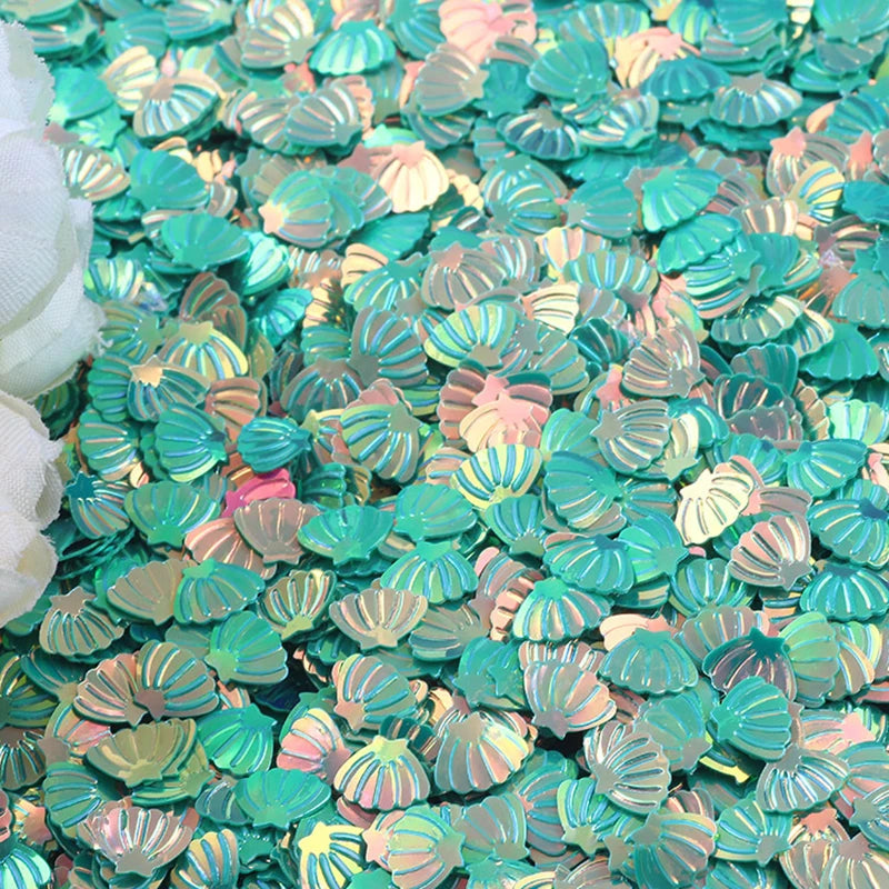 Confettis Anniversaire Coquillages Verts Uniques