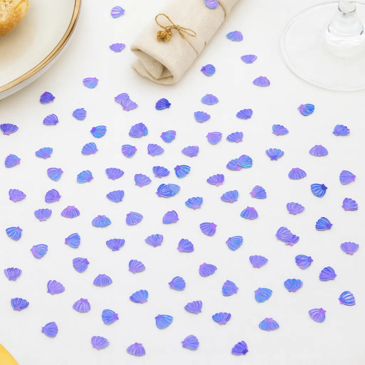 Confettis Anniversaire Coquillages Violets