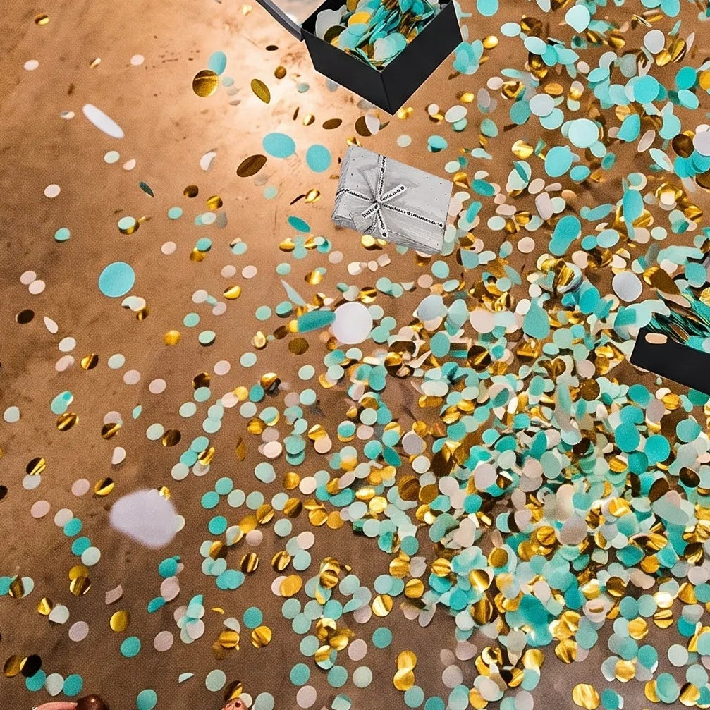 Confettis Bleu et Doré Festif