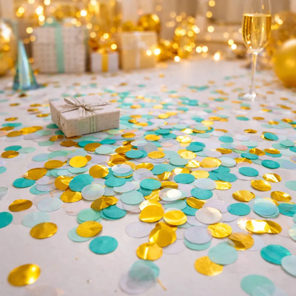 Confettis Bleu et Doré Unique